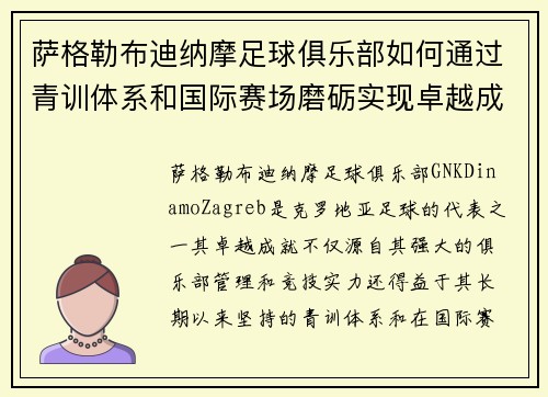 萨格勒布迪纳摩足球俱乐部如何通过青训体系和国际赛场磨砺实现卓越成就